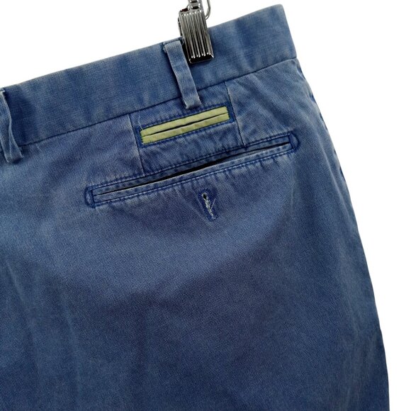 Hiltl The Ultimate Trousers Blue Flat Front Cotton Dress Pants Size 38 x 26 - Picture 9 of 12